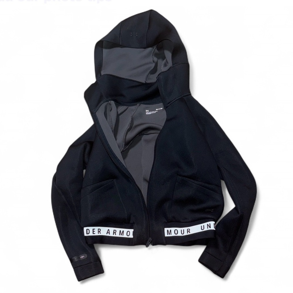 Under Armour Women's Black Hooded Bomber running Jacket small